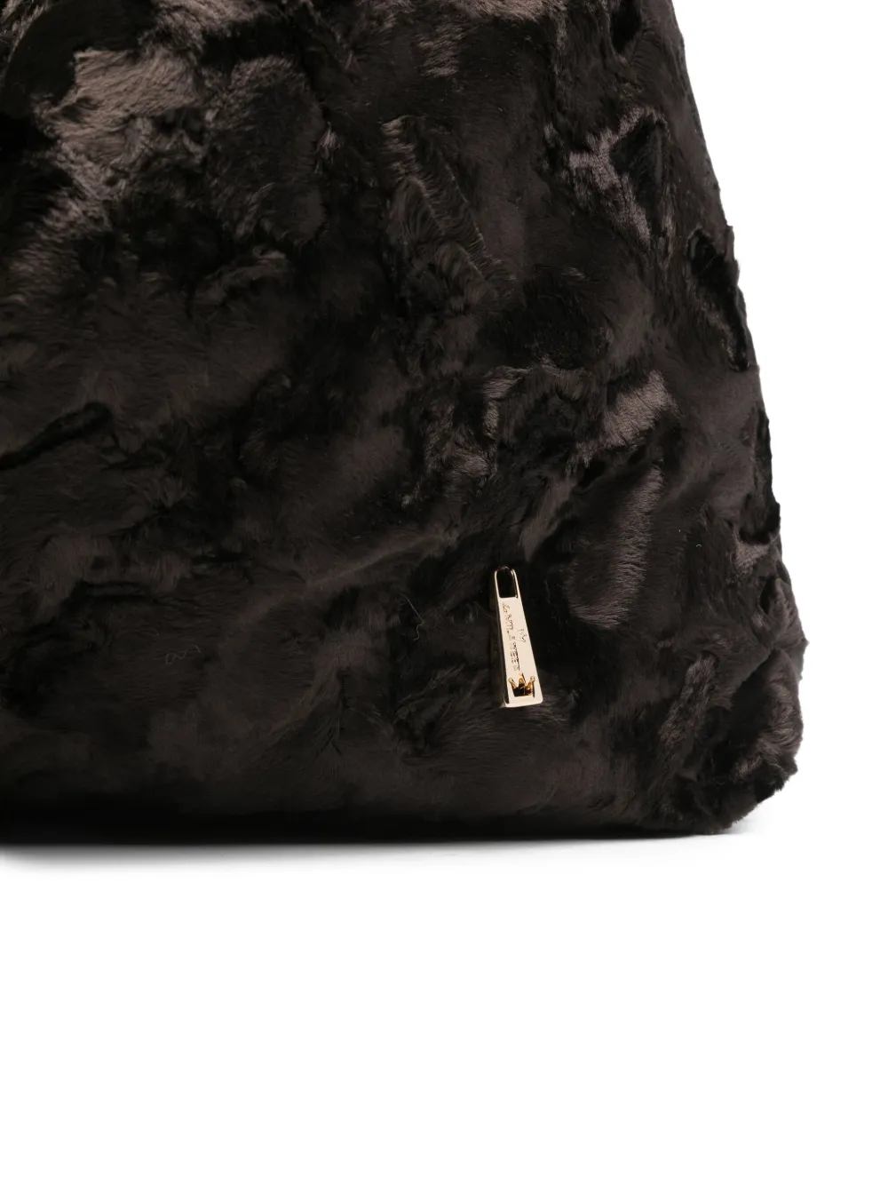 La Milanesa Plush-effect Shoulder Bag In Brown