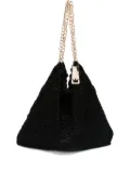 la milanesa chain-strap textured shoulder bag - Black