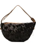 la milanesa fur-effect half-moon shoulder bag - Brown
