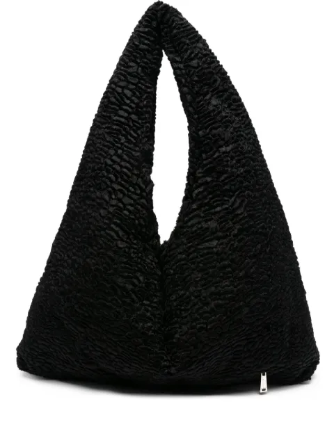 la milanesa textured triangular shoulder bag