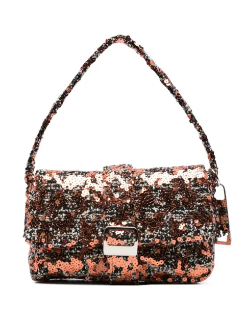la milanesa sequin-embellished buckle shoulder bag