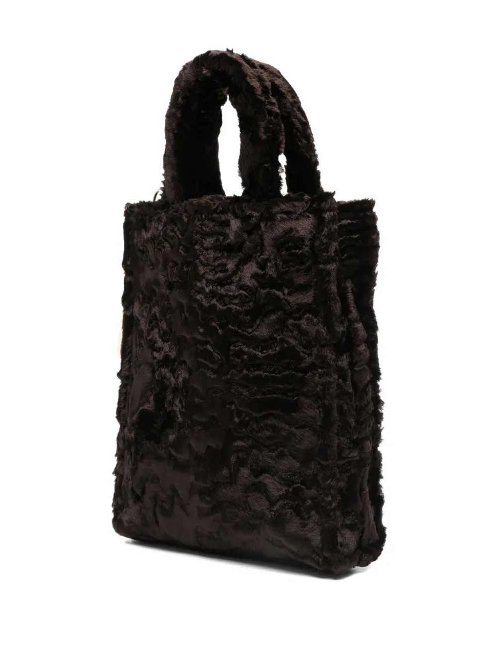La Milanesa Faux-fur Double-handle Tote Bag In Brown