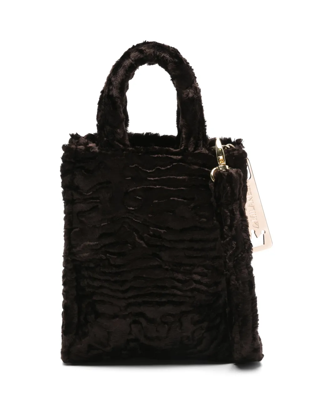 La Milanesa Faux-fur Double-handle Tote Bag In Brown