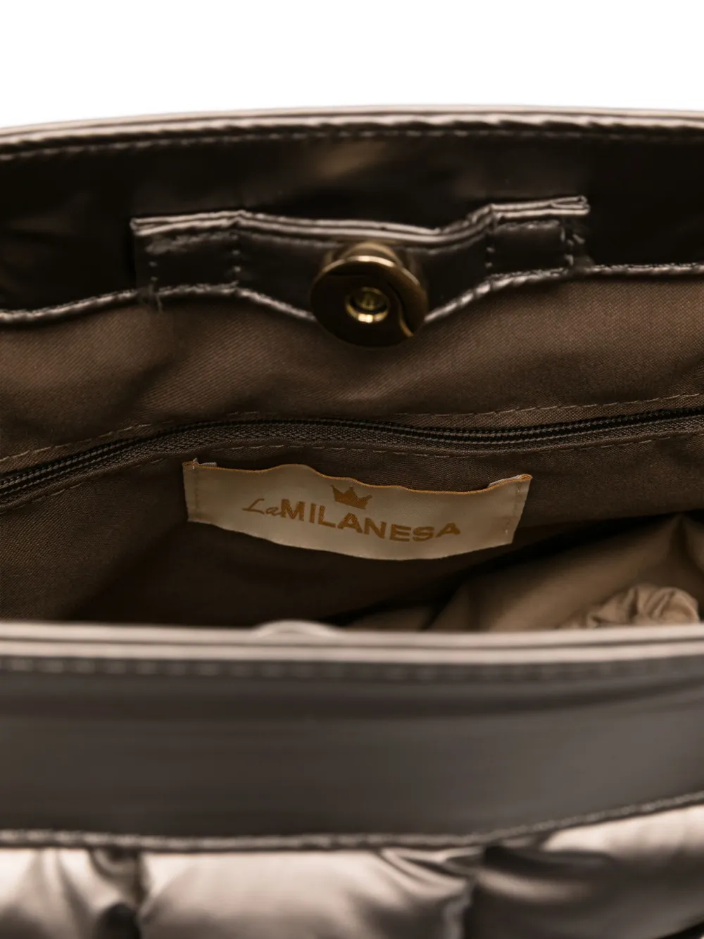 la milanesa bamboo-handle quilted tote bag Bruin