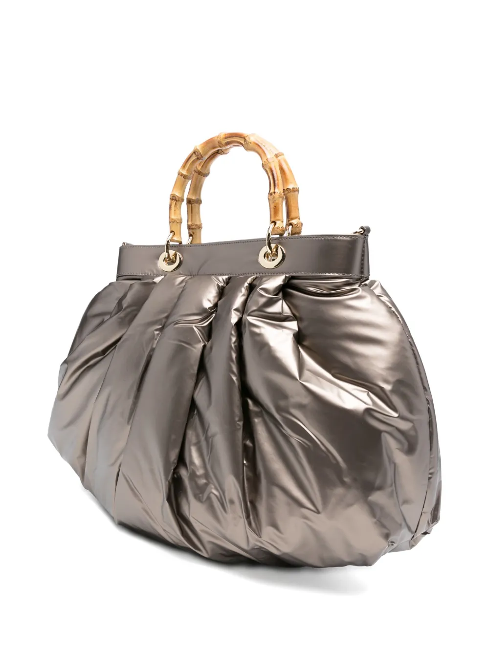 la milanesa bamboo-handle quilted tote bag Bruin