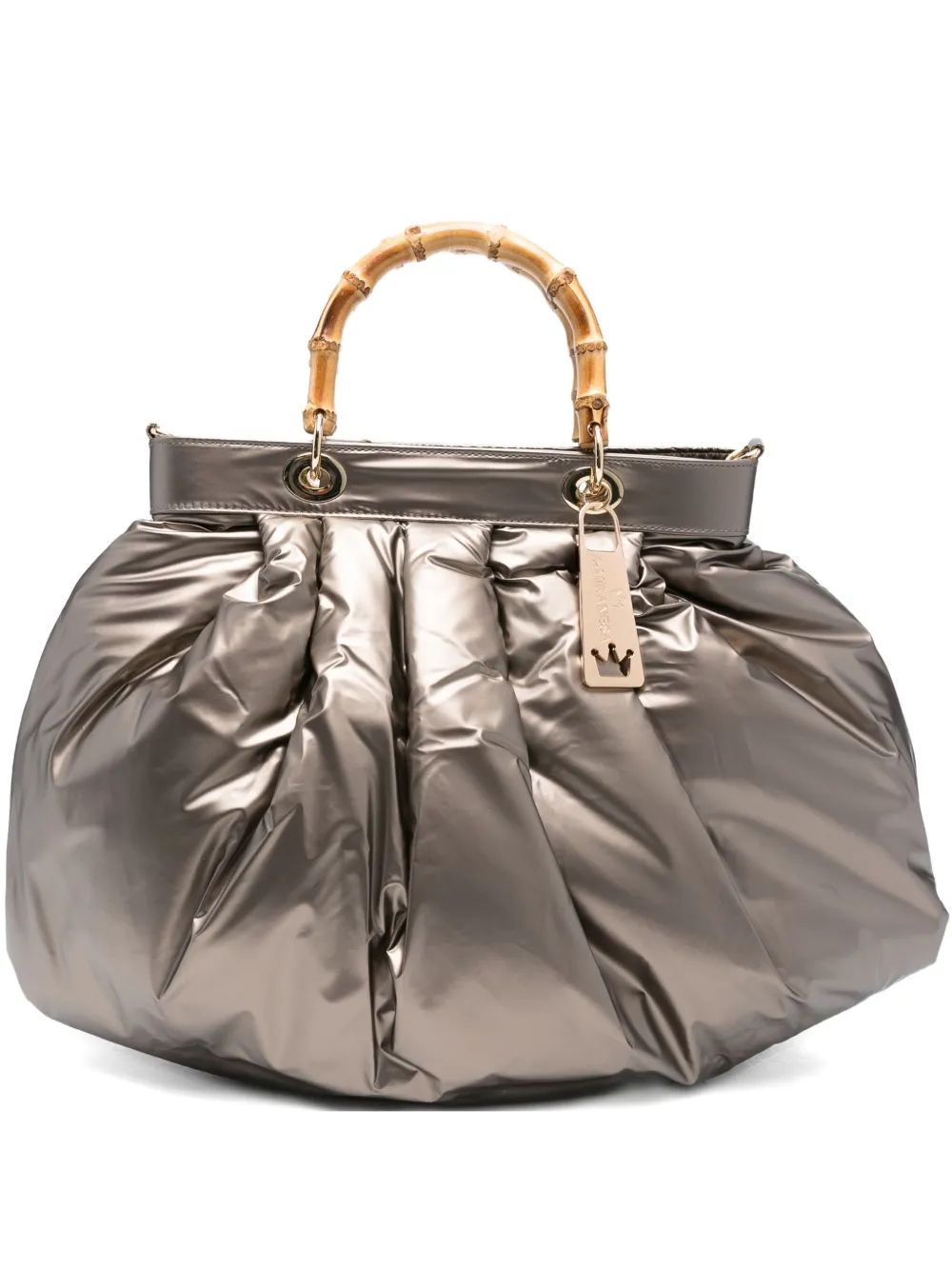 La milanesa bamboo-handle quilted tote bag Bruin
