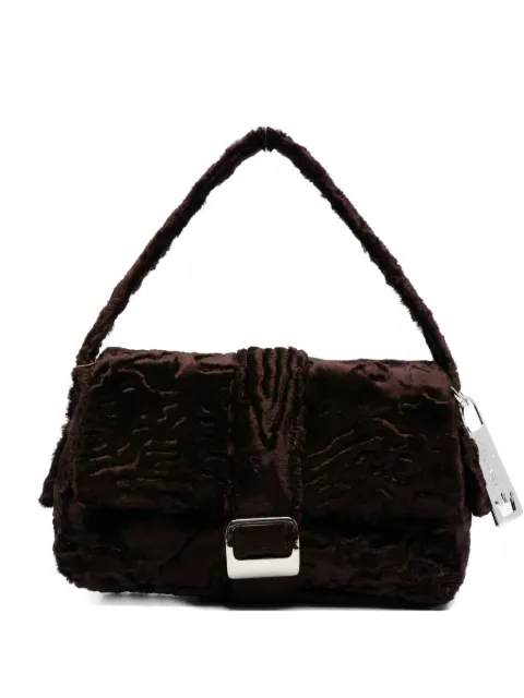 la milanesa textured buckle shoulder bag