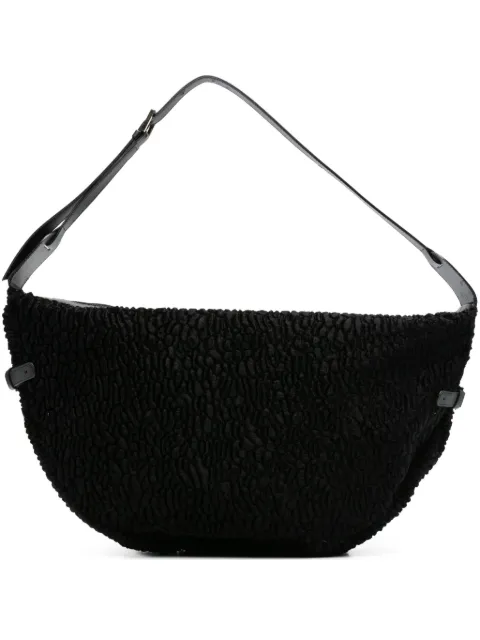 la milanesa textured buckle shoulder bag