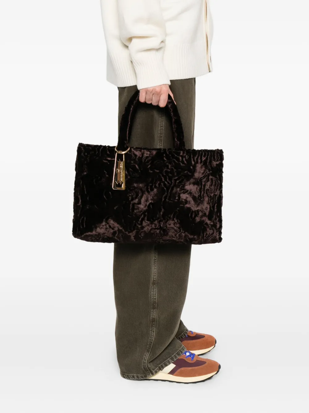 la milanesa Liliana floral-pattern tote bag Bruin