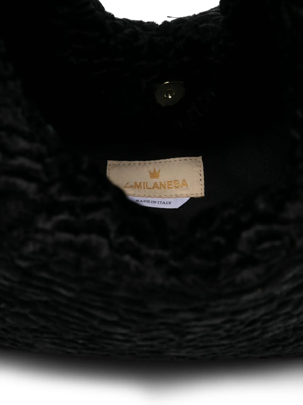 la milanesa Driehoekige shopper met textuur Zwart