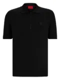 BOSS half-zip logo polo shirt - Black