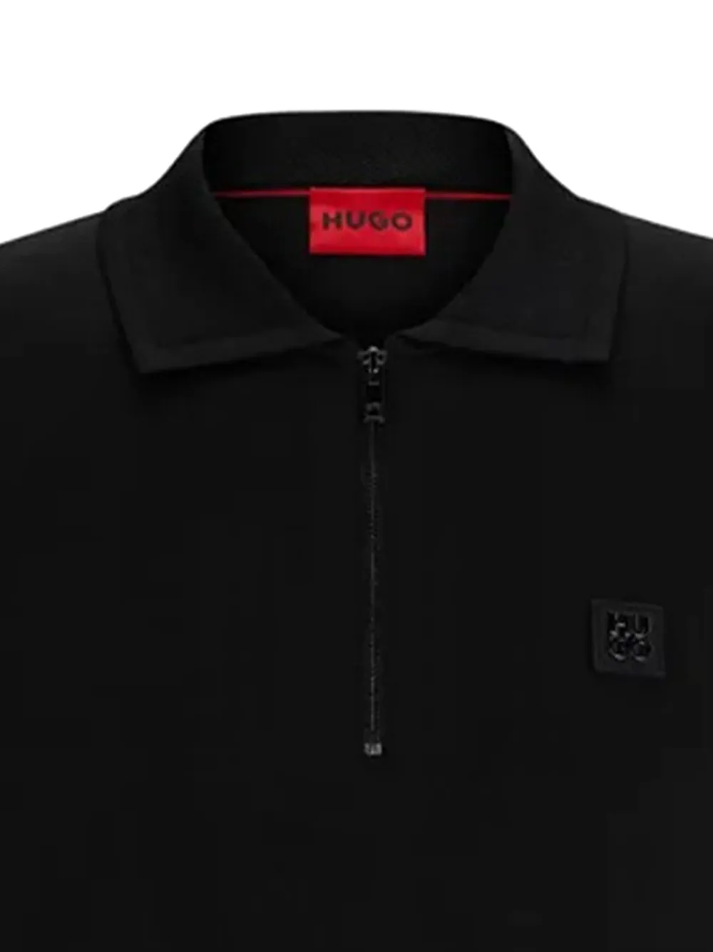 BOSS half-zip logo polo shirt - Zwart