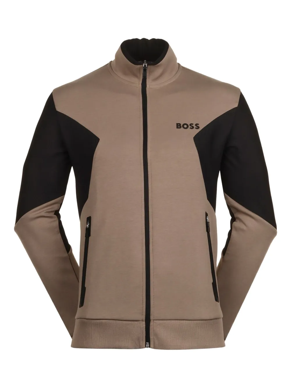 BOSS contrast-panel zip jacket | Neutrals | Image 1