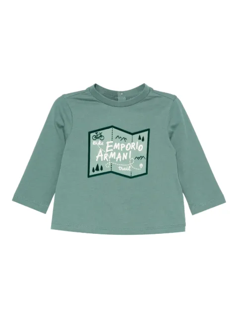 Emporio Armani Kids map-print long-sleeve T-shirt