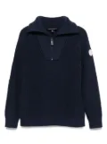 Emporio Armani Kids half-zip ribbed jumper - Blue