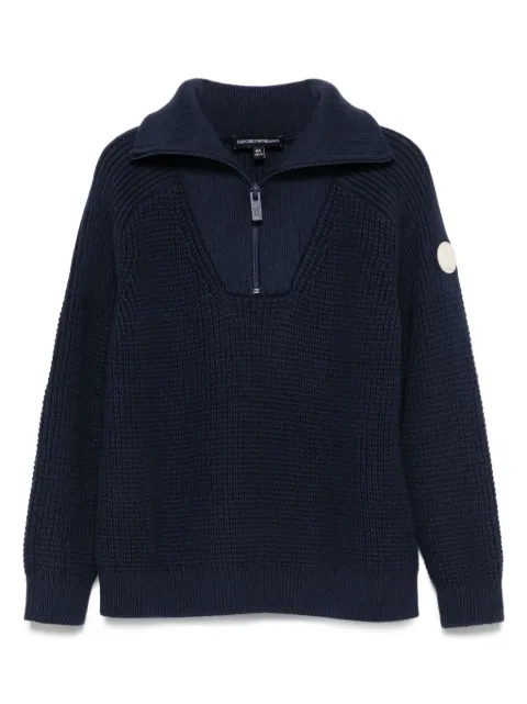 Emporio Armani Kids half-zip ribbed jumper