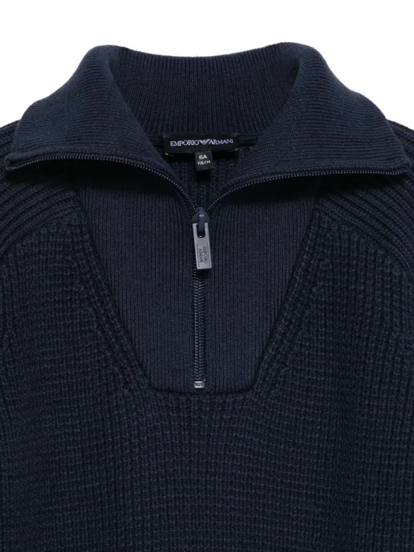 Emporio Armani Kids ハーフジップ プルオーバー | ブルー | FARFETCH JP