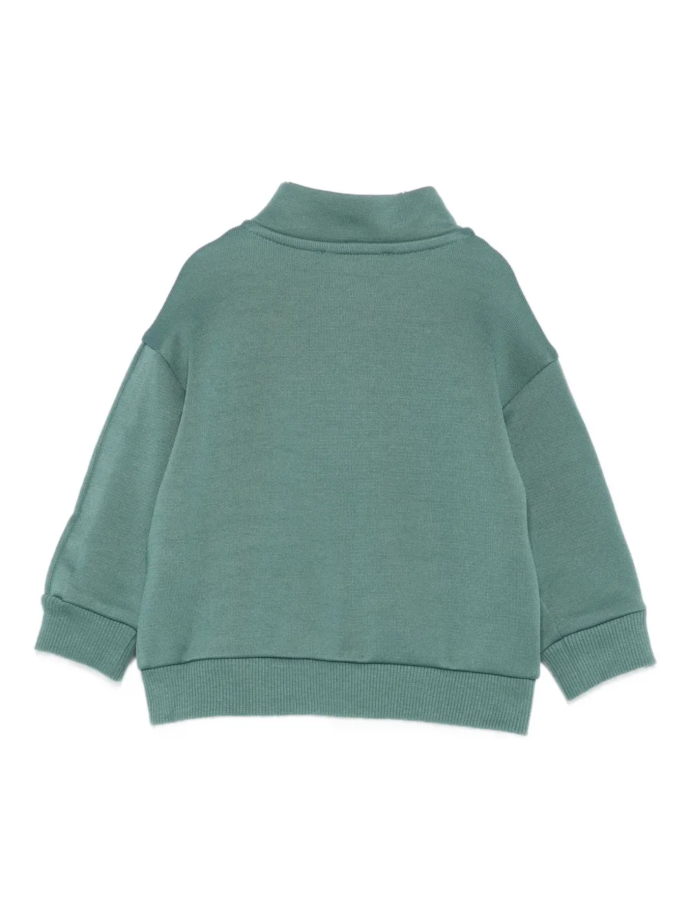 Emporio Armani Embossed-logo Zip-up Sweatshirt In Green