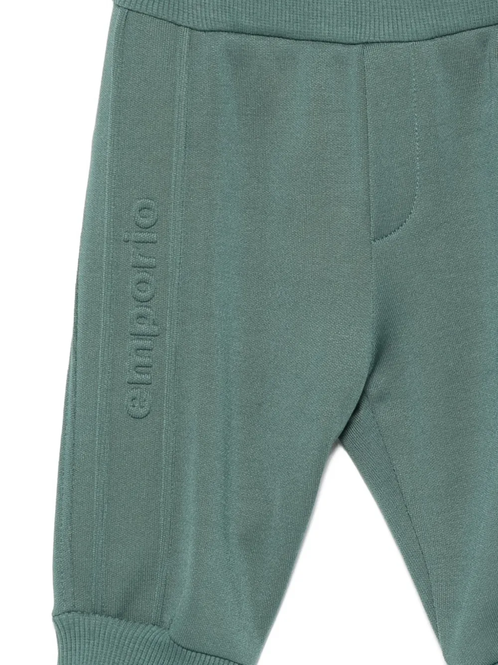 Emporio Armani Kids Trainingsbroek met logo-reliëf Groen