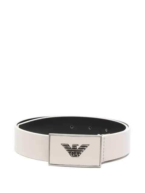 Emporio Armani Kids logo-plaque leather belt