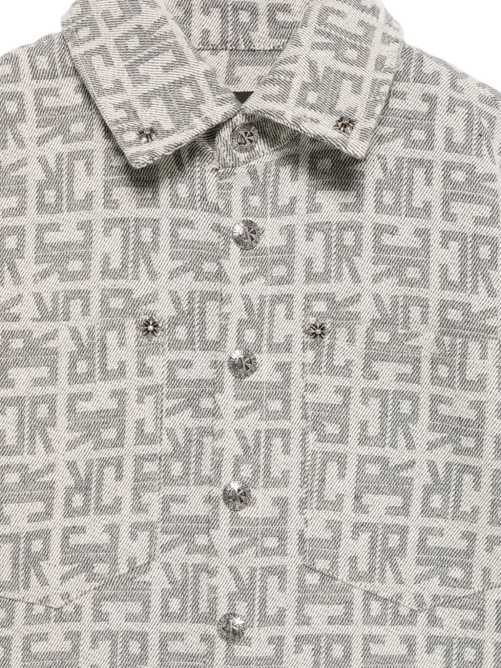 John Richmond Junior Shirt met monogram-print Grijs