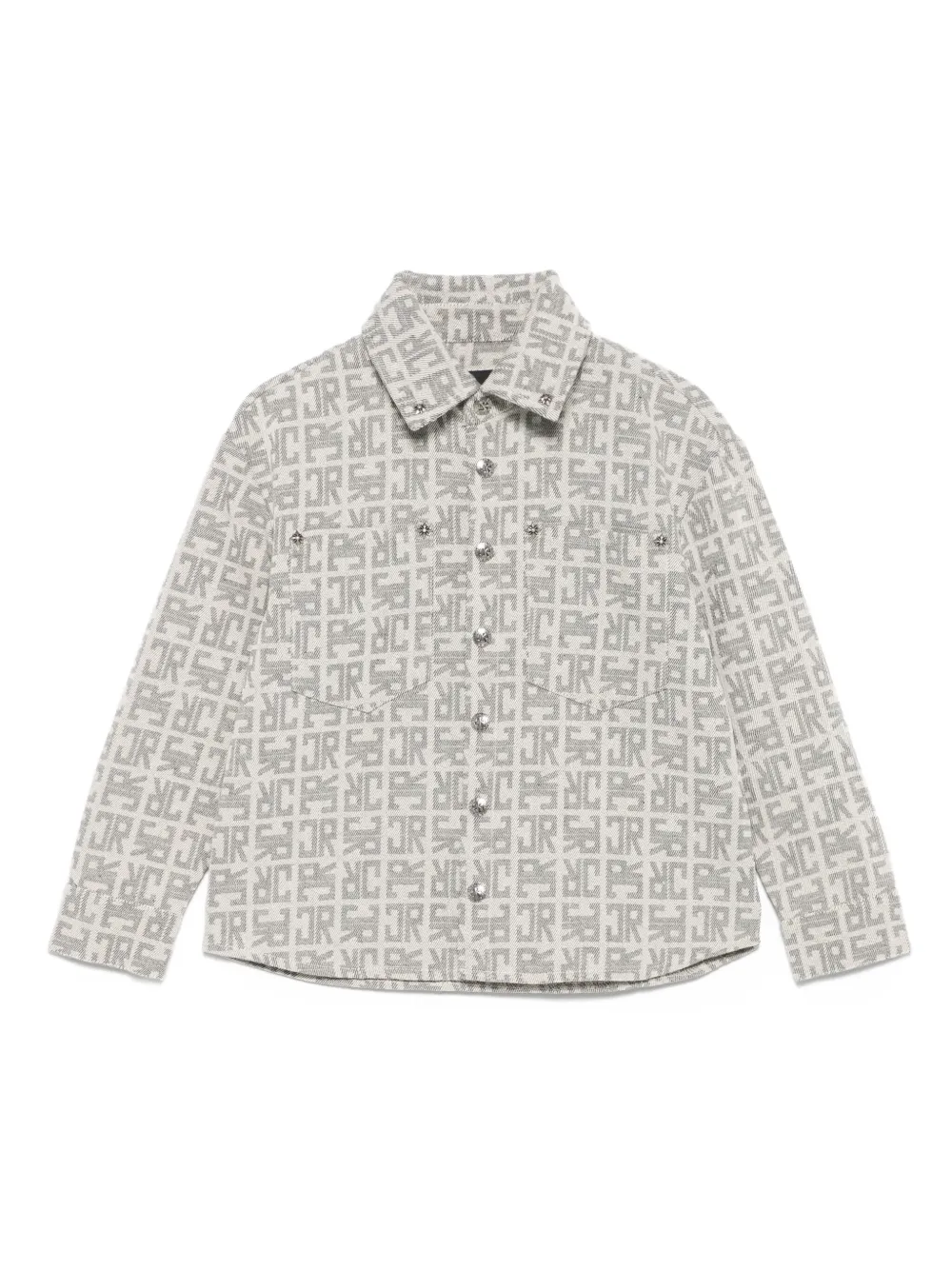 John Richmond Junior Shirt met monogram-print Grijs