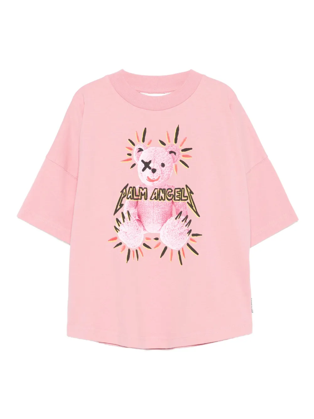 Palm Angels Kids teddy-bear print T-shirt Roze