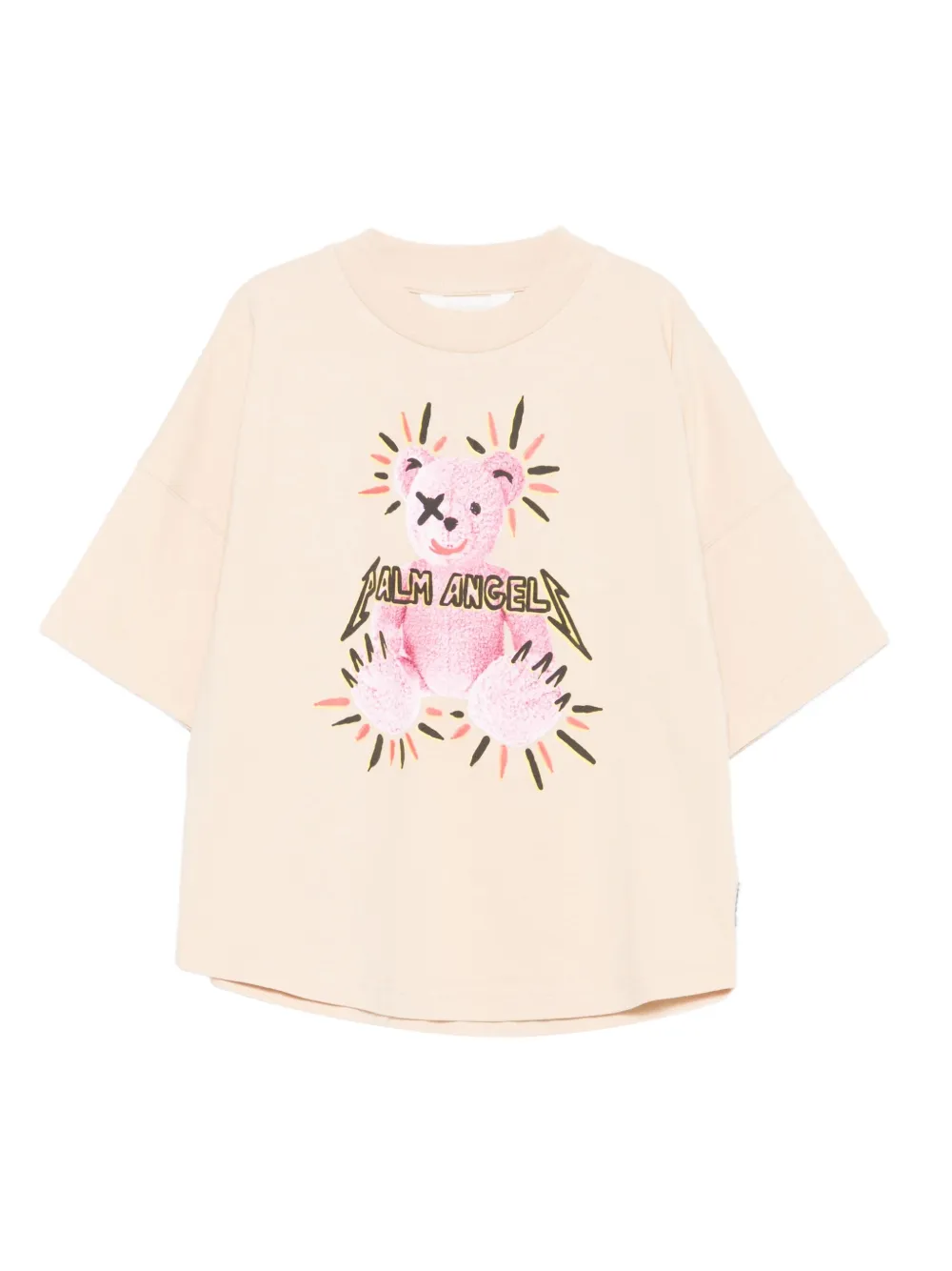 Palm Angels Kids T-shirt met teddybeerprint Beige