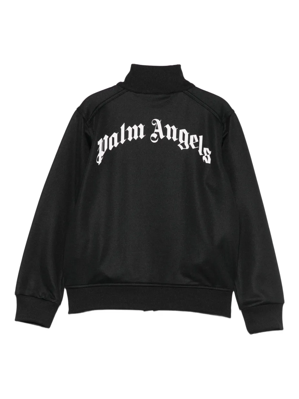 Palm Angels Kids Sweater met logodetail en rits Zwart