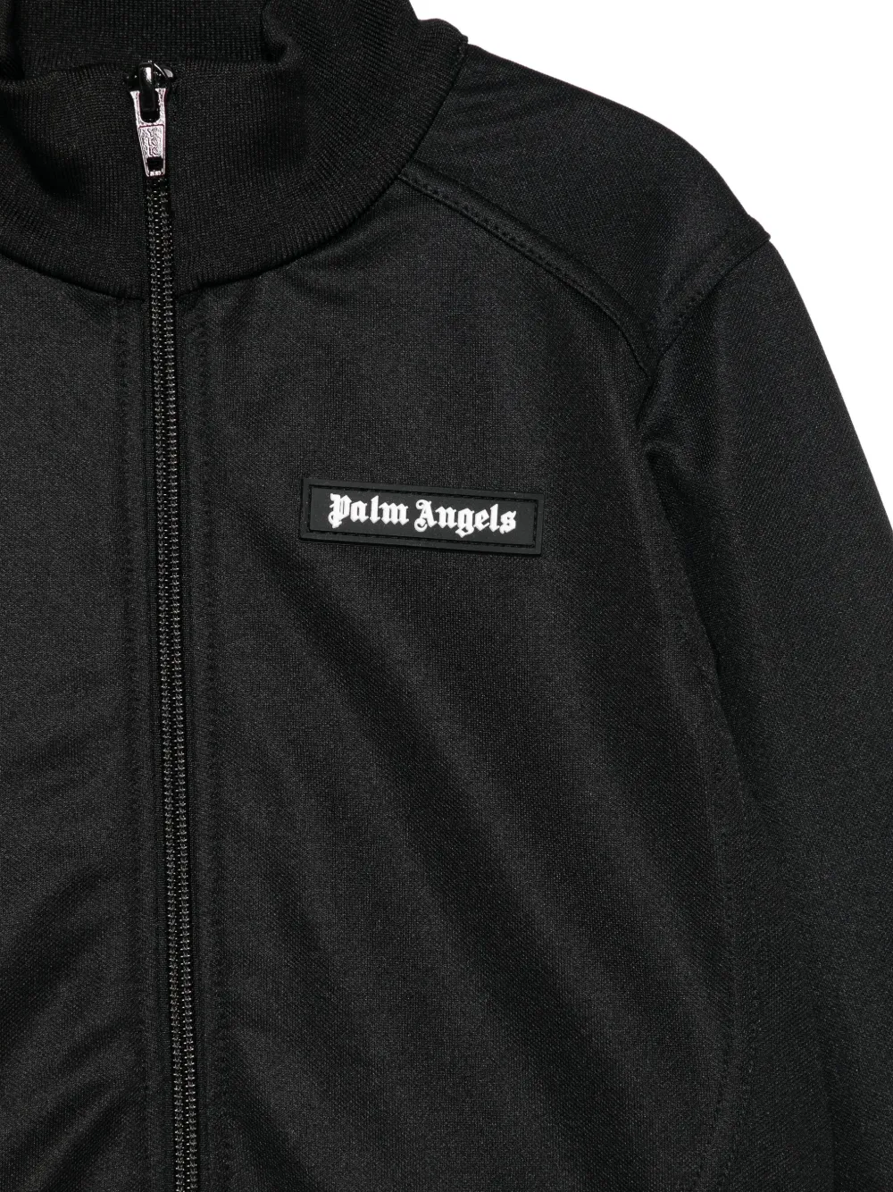 Palm Angels Kids Sweater met logodetail en rits Zwart