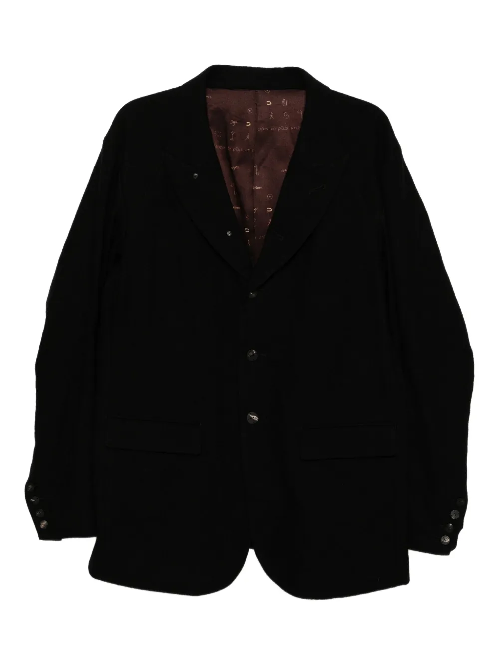 Devoa button-embellished wool blazer | Black | Image 1