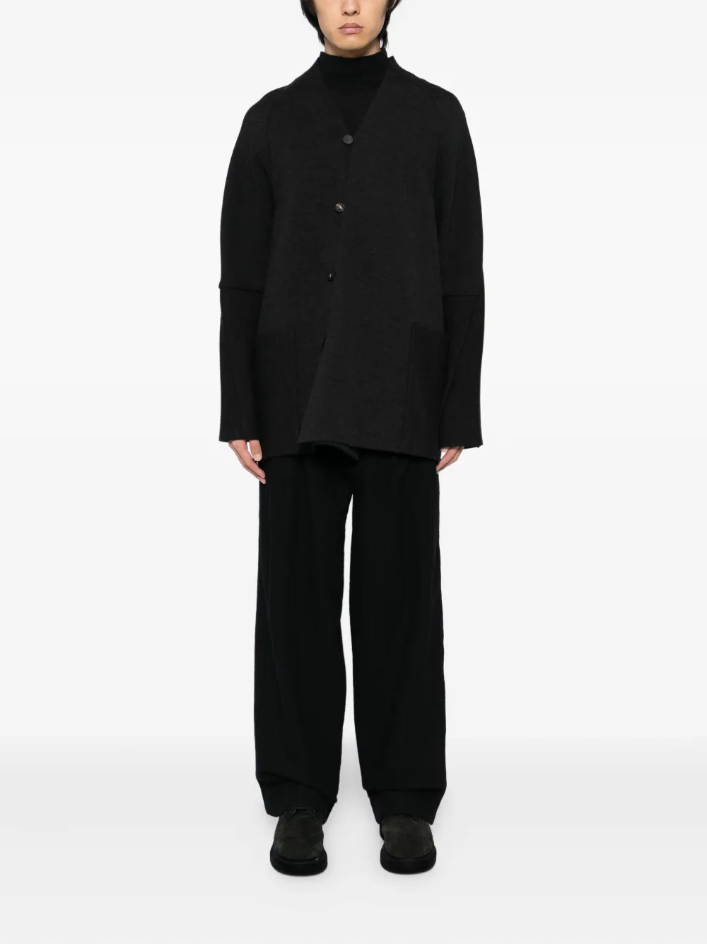 Devoa Broek met geplooid vlak - Zwart