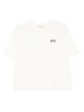 THE NEW SOCIETY logo-embroidered crop T-shirt - White