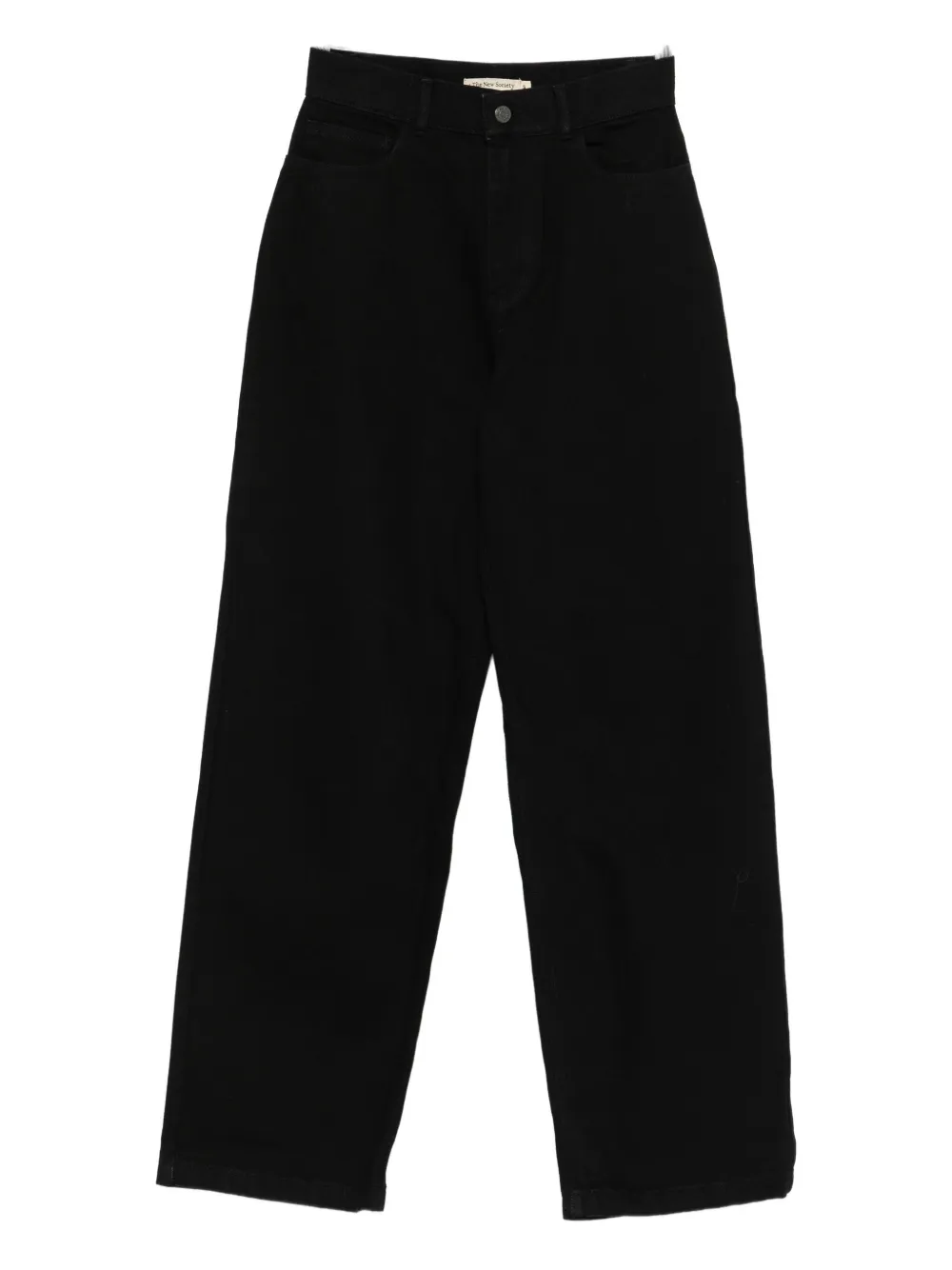 The New Society High-waisted Straight-leg Jeans In Black