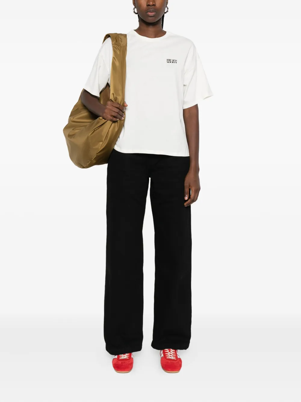 THE NEW SOCIETY high-waisted straight-leg jeans - Zwart