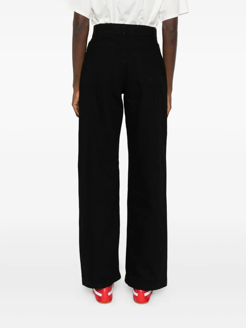 The New Society High-waisted Straight-leg Jeans In Black