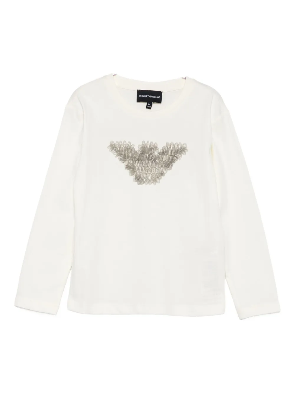 Emporio Armani Kids ruffled-embellished T-shirt - Bianco