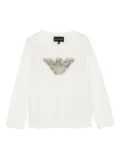 Emporio Armani Kids ruffled-embellished T-shirt - White