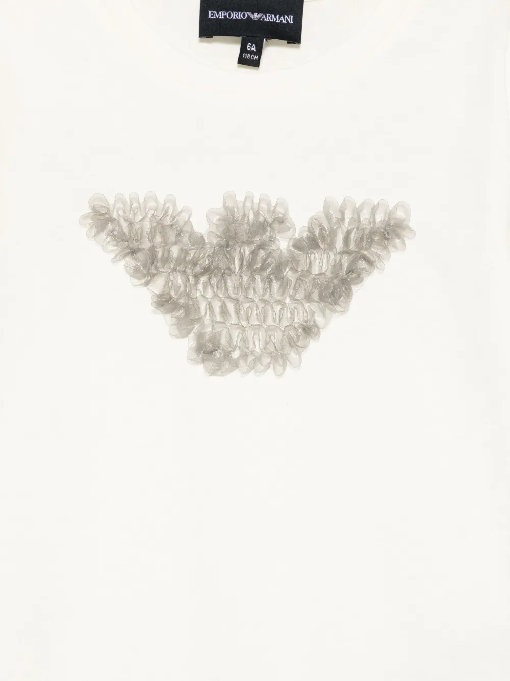 Emporio Armani Kids ruffled-embellished T-shirt Wit