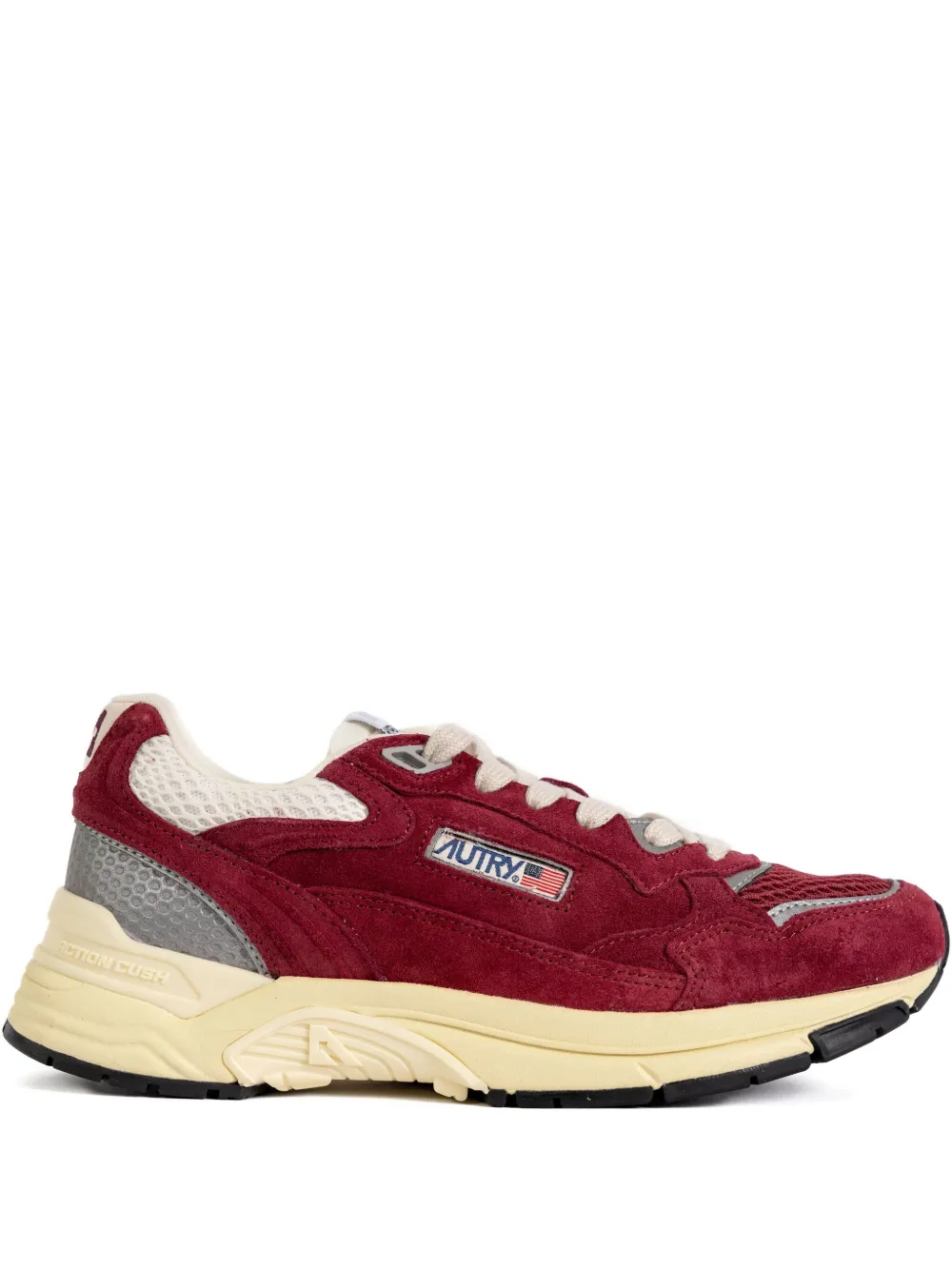 Autry suede-panel mesh-upper sneakers Red