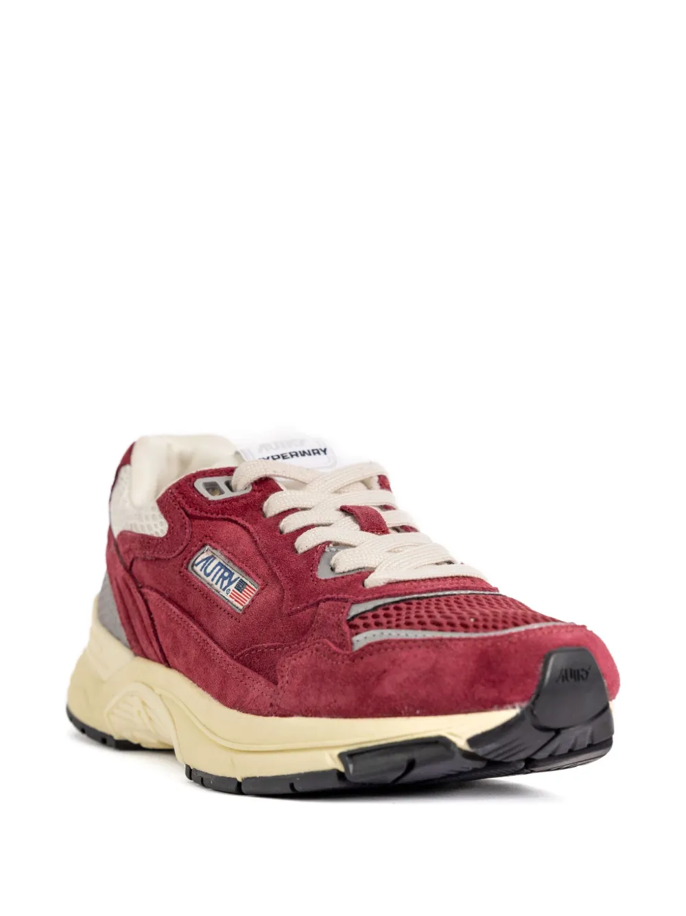 Autry suede-panel mesh-upper sneakers Red