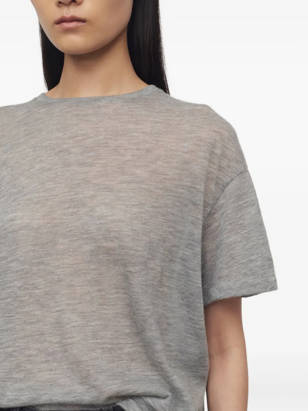 The Row Short-sleeve Cashmere T-shirt In Gray