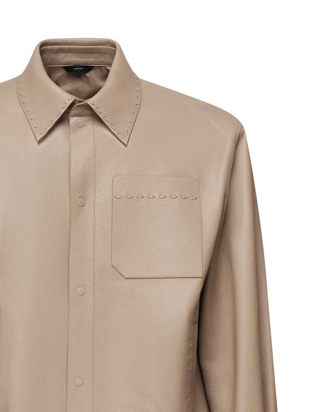 FENDI leather shirt jacket Beige