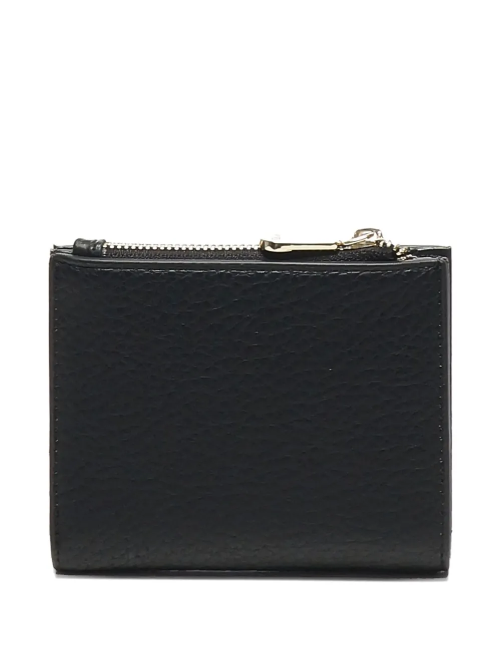 V73 Logo-plaque Zip-top Wallet In Black