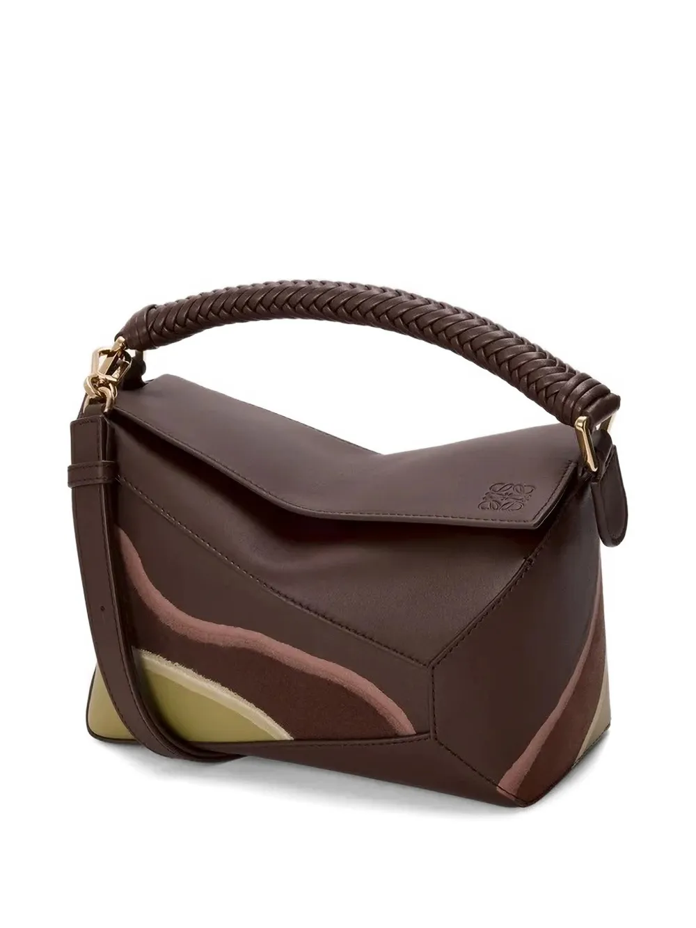  Loewe Small Puzzle Edge Landscape Tote Bag - Brown 