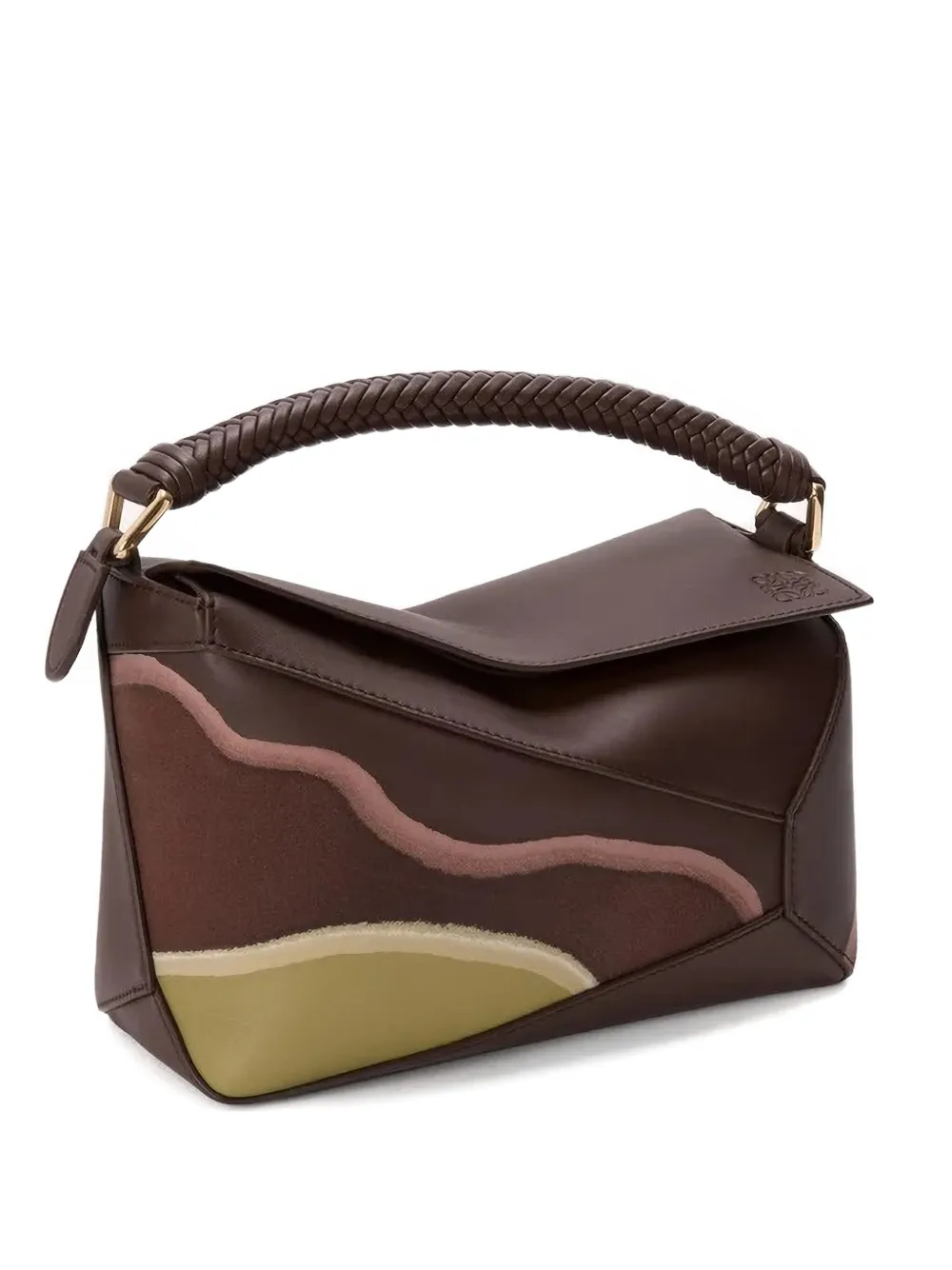 LOEWE Borsa a mano con manico intrecciato - Marrone