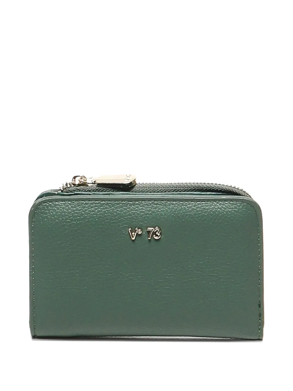 V73 Zip-around Leather Wallet In Green