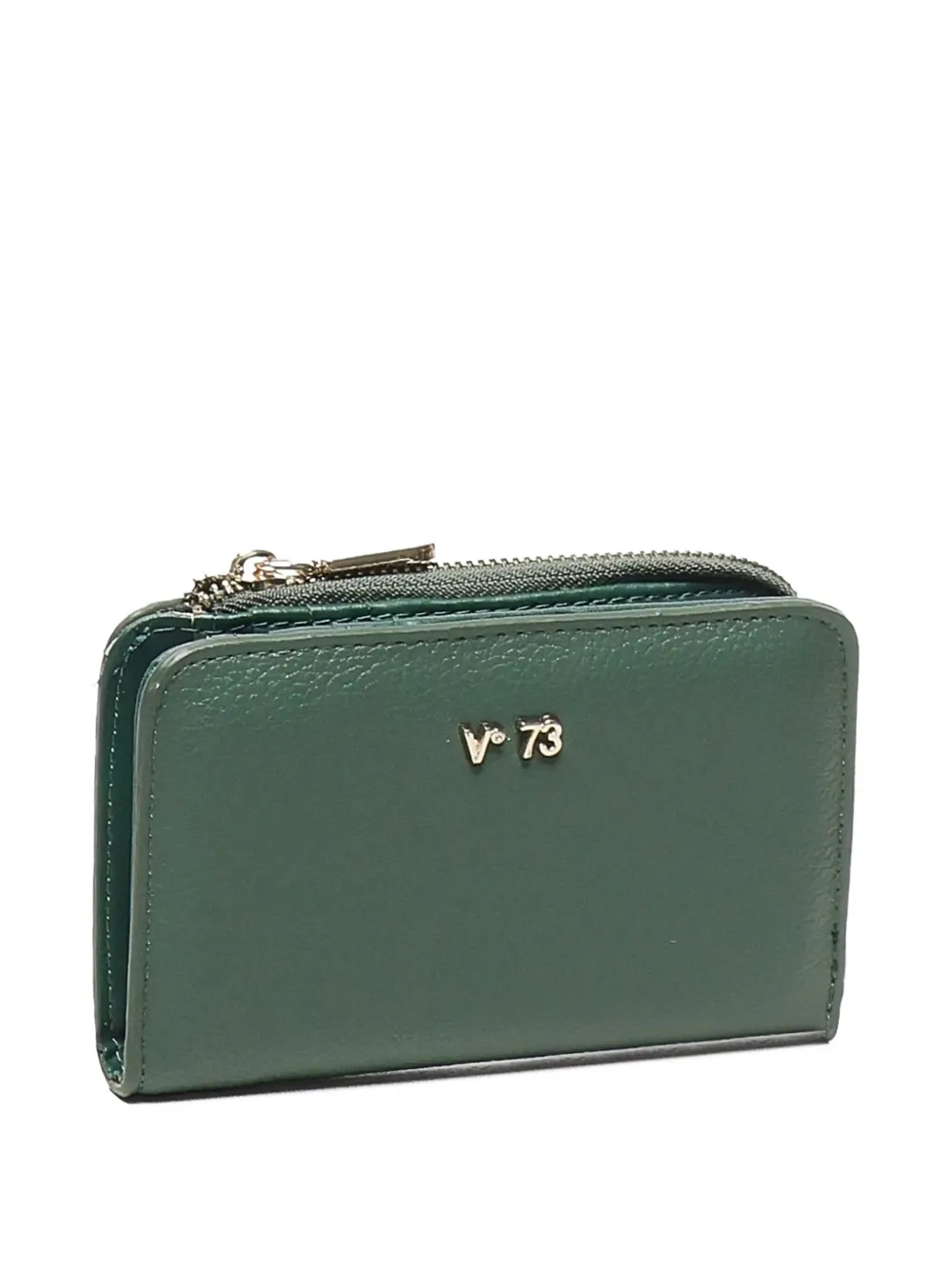 V73 Zip-around Leather Wallet In Green