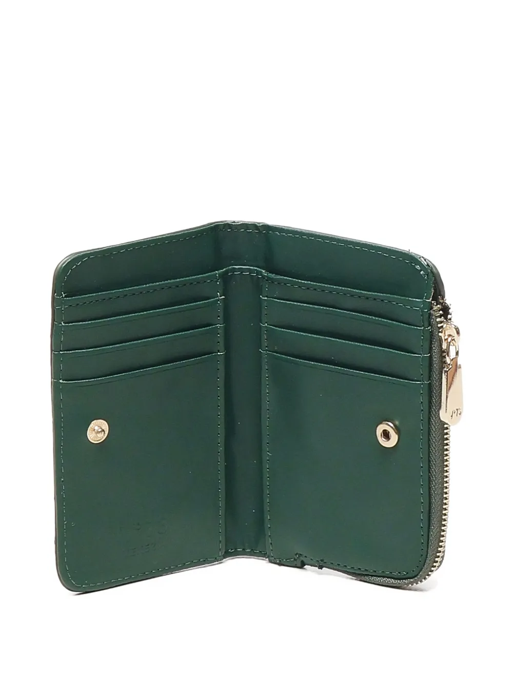 V73 Zip-around Leather Wallet In Green