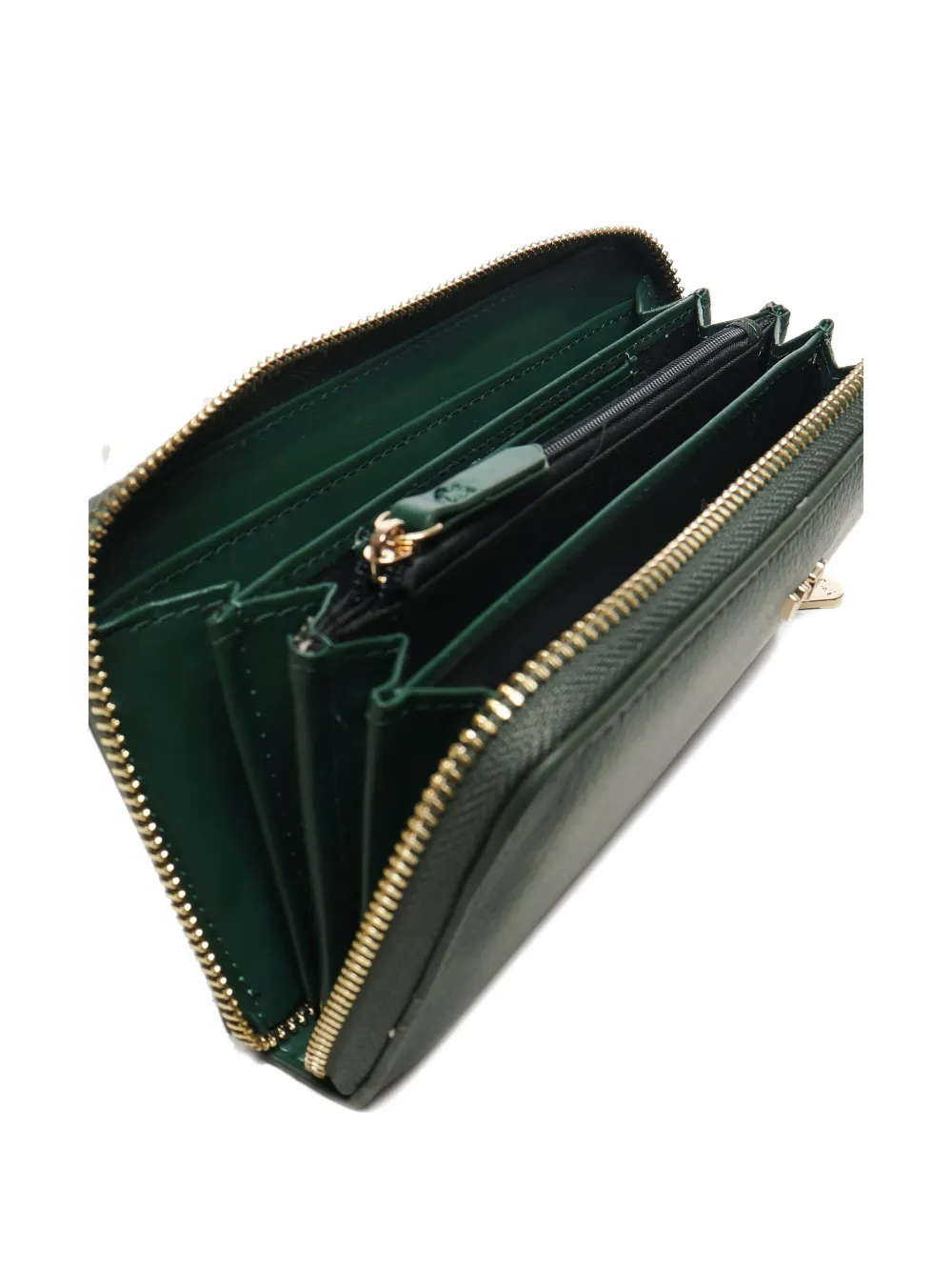V73 Zip-around Leather Wallet In Green